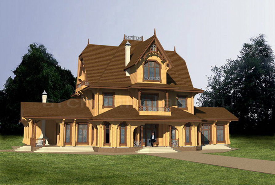 Элитный деревянный дом Модерн