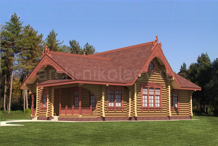 элитный деревянный дом в стиле модерн