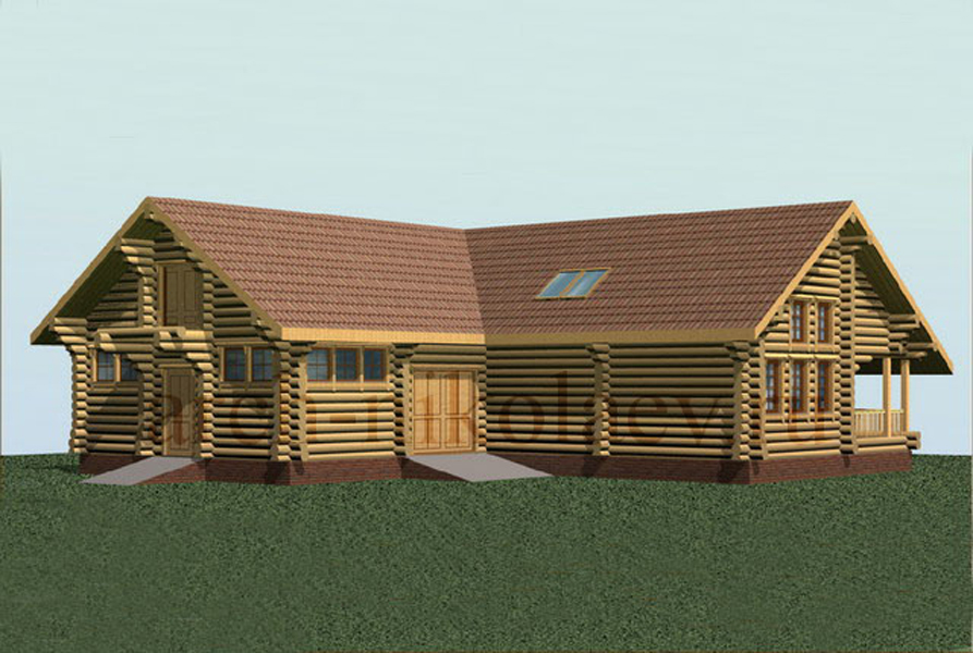 элитный деревянный дом с конюшней