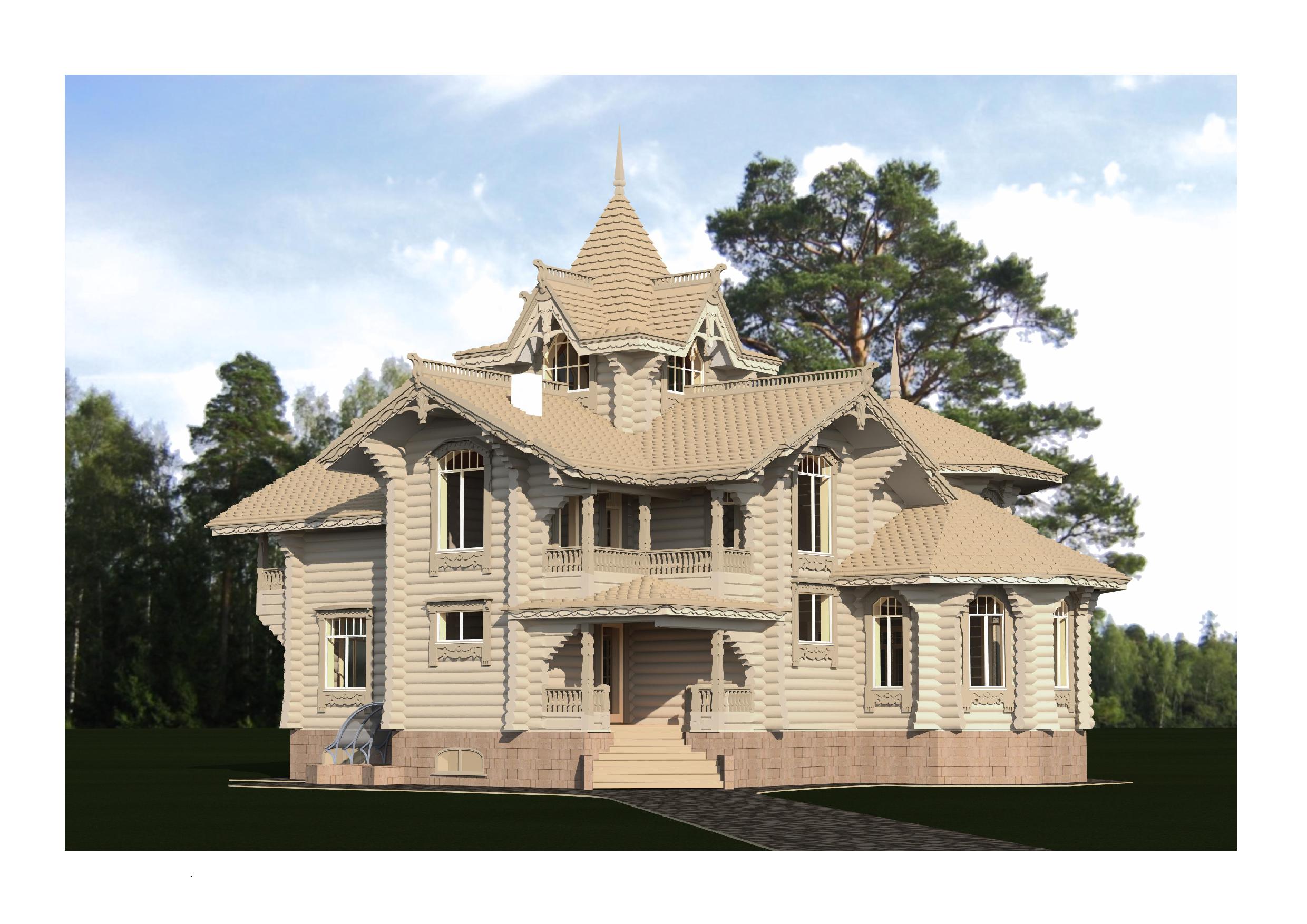 элитный деревянный дом модерн